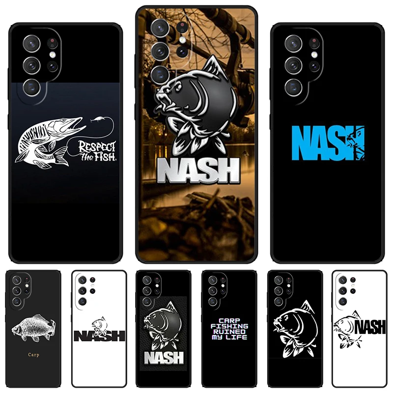 Nash Fishing Logo phone case For Samsung Galaxy S24 S23 S22 Ultra Note 10 20 Plus S8 S9 S10 S20 S21 FE Cover