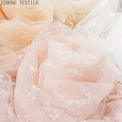 Bow Knot Mesh Fabric Children's Princess Dress Doll Clothing Summer Nylon Tulle Flocking Lace Bridal Wedding Veil 145x100cm