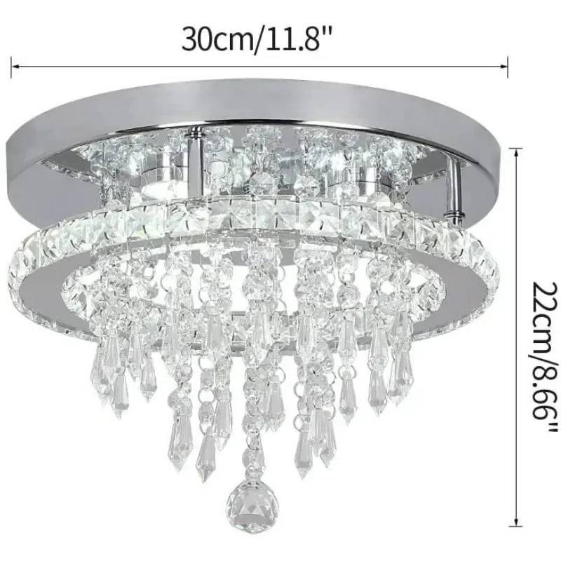Crystal  Light Circular Luxury Modern Corridor Minimalist Balcony Entrance Ceiling Light Creative Bedroom Lighting Fixtures