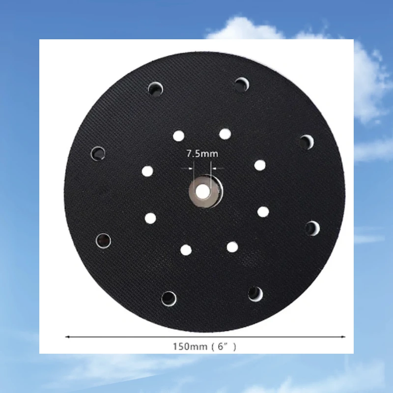 6 Inch 17-Hole Hook Loop Sanding Pad M8 Thread Back-up Grinding Pad Compatible with Festool Electric Sander Polishing Disc