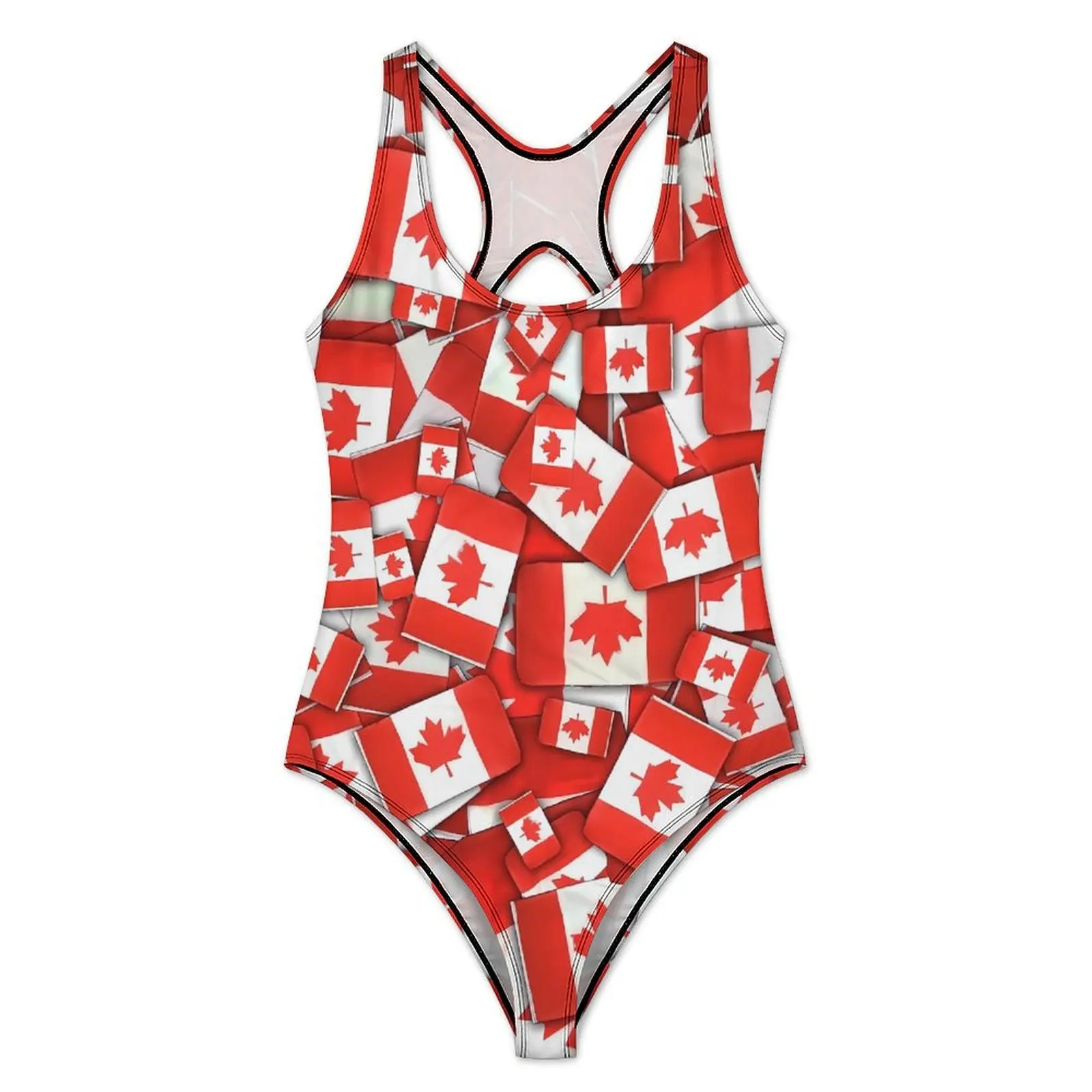 Red Leaf Swimsuit Sexy Canada Flag One Piece Swimwear Push Up Swimsuits Trend Holiday Surf Bathing Suit