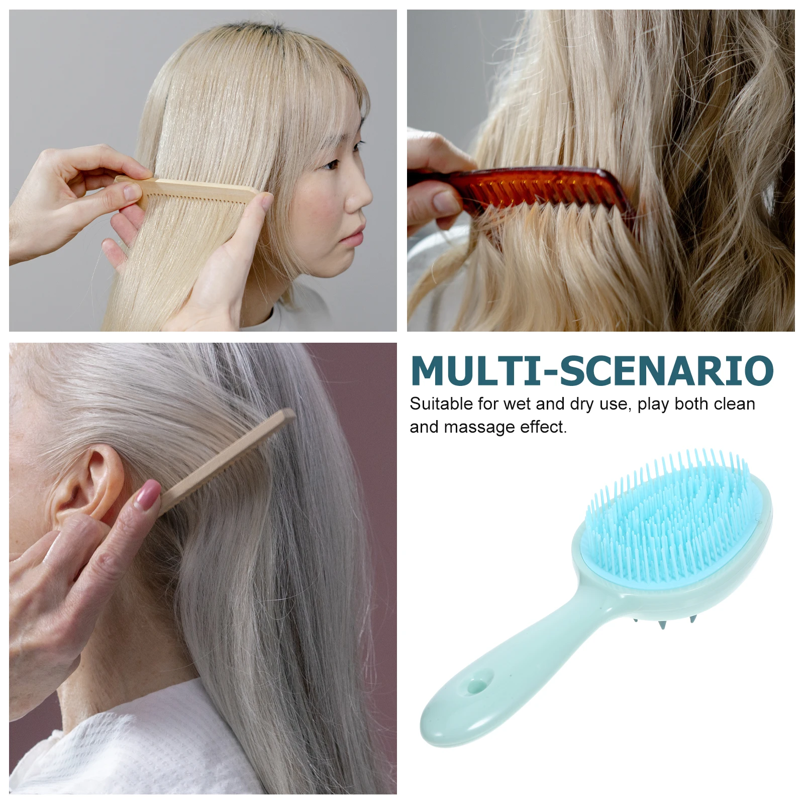 

Shampoo Brush Hair Scalp Massager Soft Scrubber Lightweight Ergonomic Handle for Scalp Cleaning Dandruff Massage Shower Use