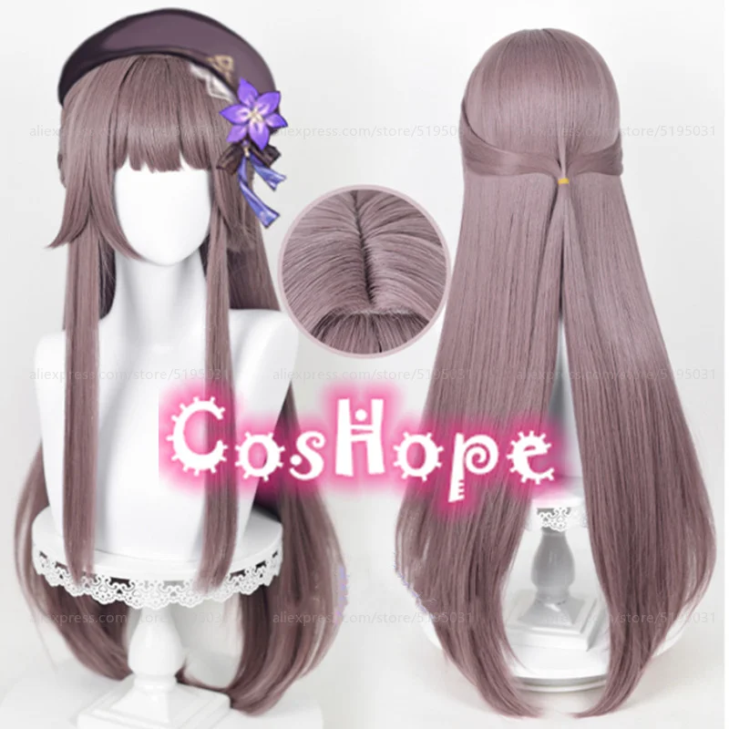 Herta Cosplay Wig 88cm Long Straight Wig Grey Purple Wig Cosplay Anime Cosplay Wig Heat Resistant Synthetic Wig