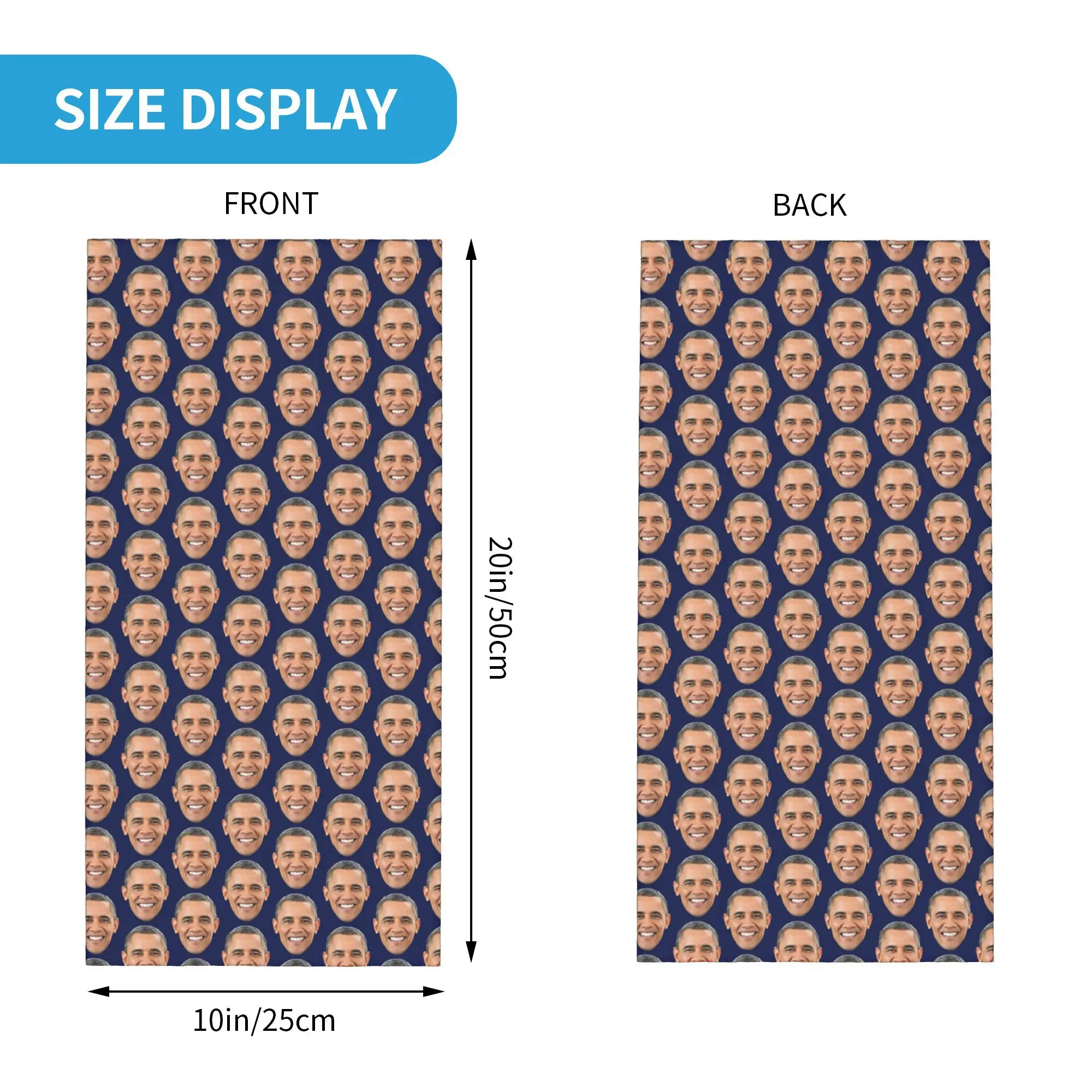 バラク・オバマ バンダナ ネックカバー プリント マスク スカーフ 多用途 帽子 サイクリング ユニセックス 大人 冬