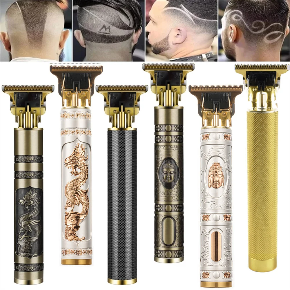 The New T9 Home Retro Engraving Oil Head Knife Bald Head Removable Battery USB Electric Hair Clipper Hair Salon Hair Clipper