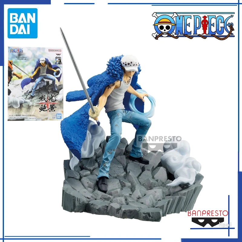 Bandai Banpresto Genuine Anime ONE PIECE Trafalgar D Water Law VS Marshall D Teach PVC Action Figure Model Collectible Toy Gife