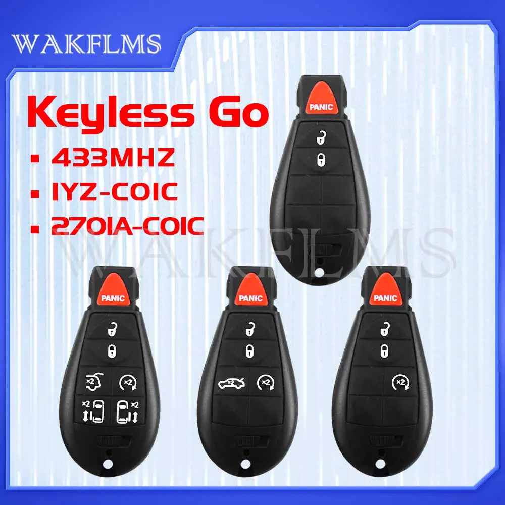 FCC ID: IYZ-C01C IC: 2701A-C01C For Chrysler Dodge Jeep All Models Keyless Go Fobik Car Key PCF7945A 46 CHIP 433Mhz 5026591AK