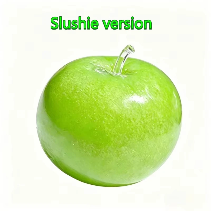 Green Apple Slushie Squishy Fidget Toy Crunchy Moldable Non-Bounce Sensory Stress Reliever Medium Grip Strength Slow Rising Gift image 3