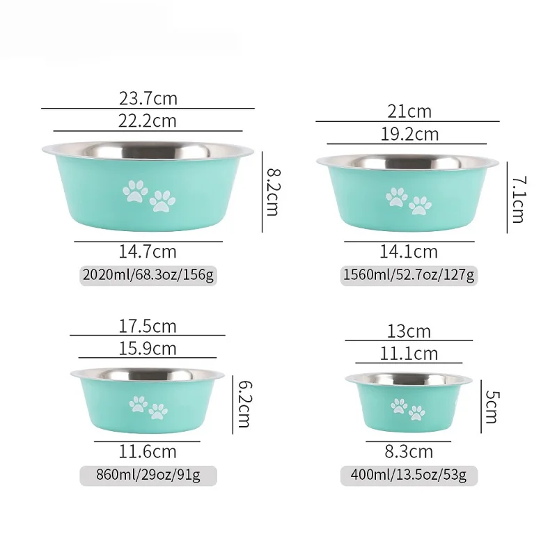 Non-slip Dog Bowls For Small Medium Large Dog Feeder Bowls And Drinkers Stainless Steel Pet Feeders Pets Dogs Accessories