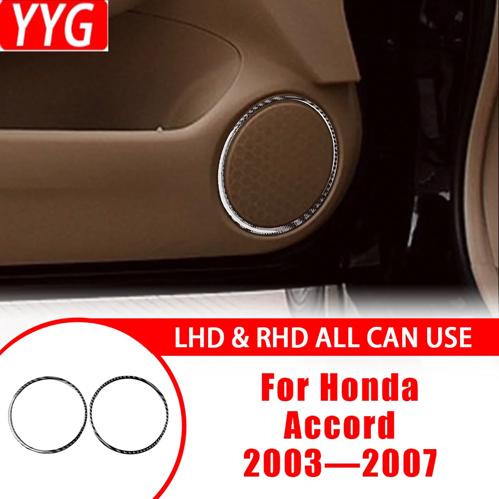 

Carbon Fiber Car Accessories Door Horn Speaker Ring Frame Interior Cover Trim Sticker Modification For Honda Accord 2003—2007