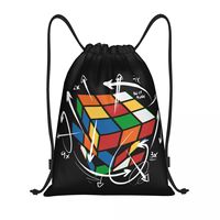 Custom Rubix Rubiks Cube Math Formula Drawstring Bags for Training Yoga Backpacks Men Women Geek Magic Gift Sports Gym Sackpack