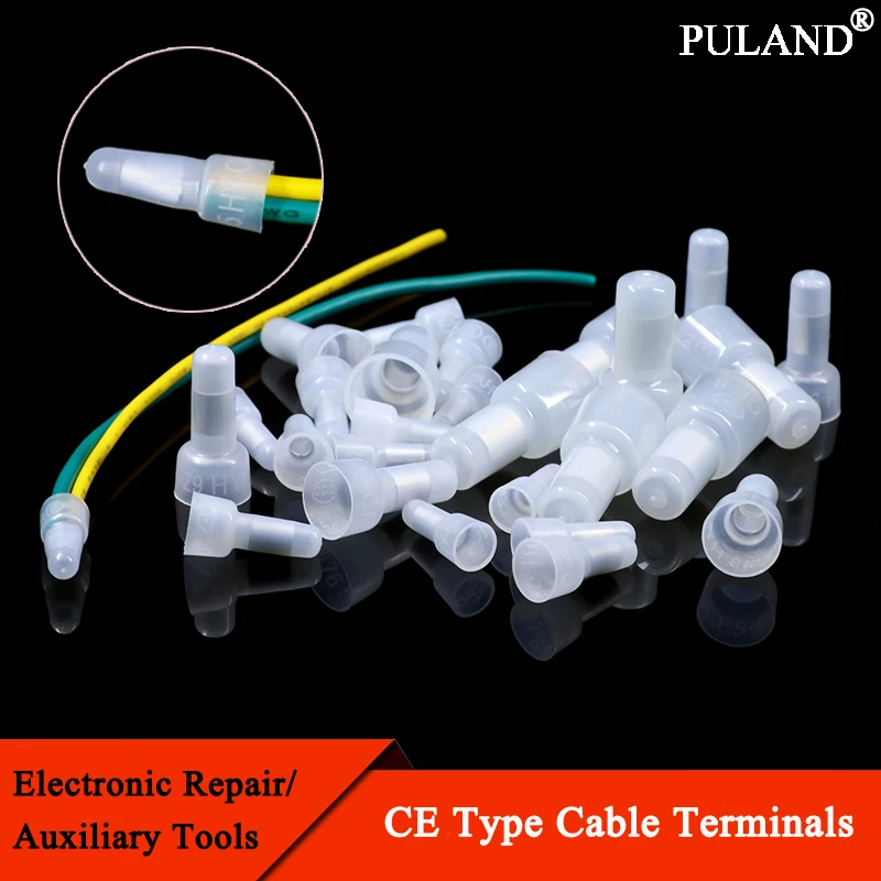 

10~2000pcs Wire Terminal CE Type CE-1 CE-2 CE-5 CE-8 Pressure Line Nylon66 Closed End Cap Connector Car Audio Cable Crimp Splice