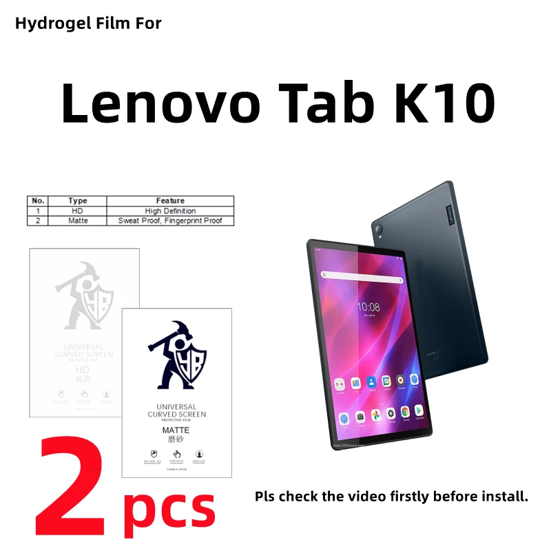 

2pcs HD Hydrogel Film For Lenovo Tab K10 Matte Screen Protector For Lenovo Tab K10 Clear/Frosted Protective Film