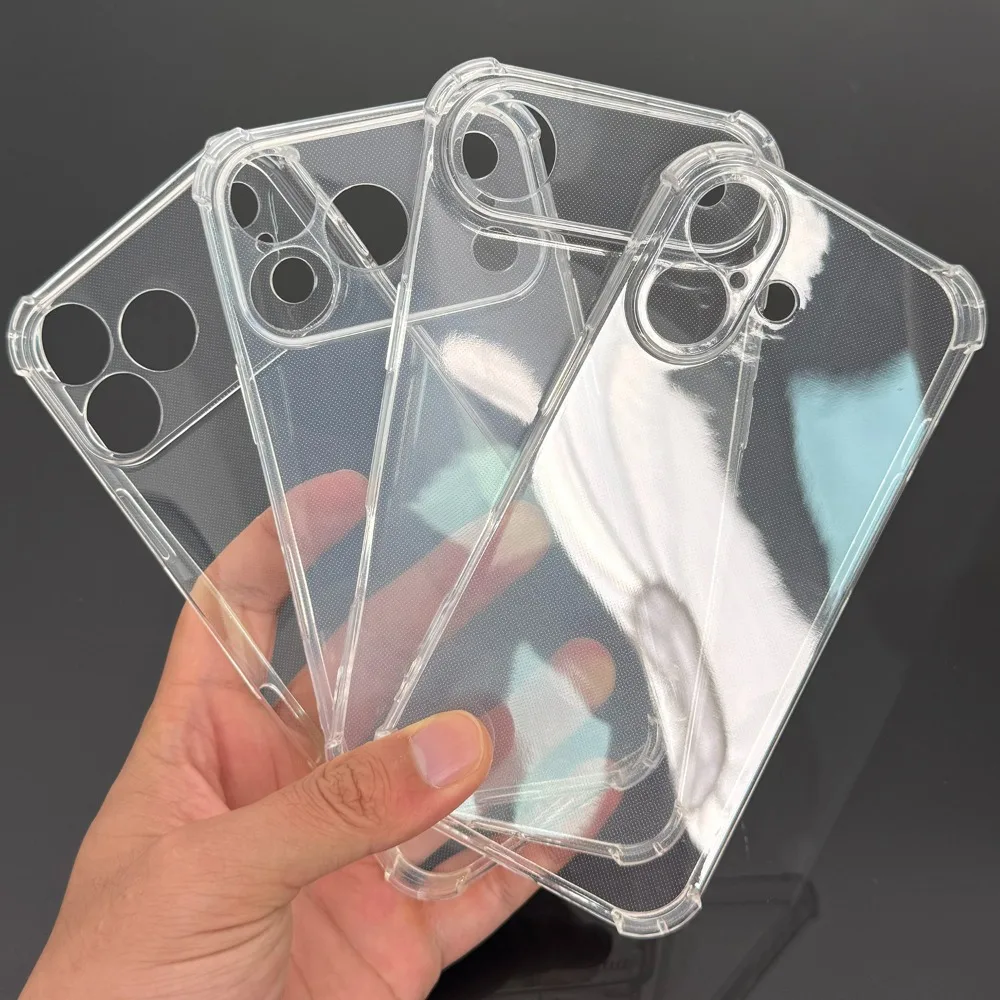 Funda transparente 5 en 1 para IPhone 17 Pro Max, Protector de pantalla de vidrio templado HD, película de lente antiarañazos para IPhone 17 Air/17 Pro