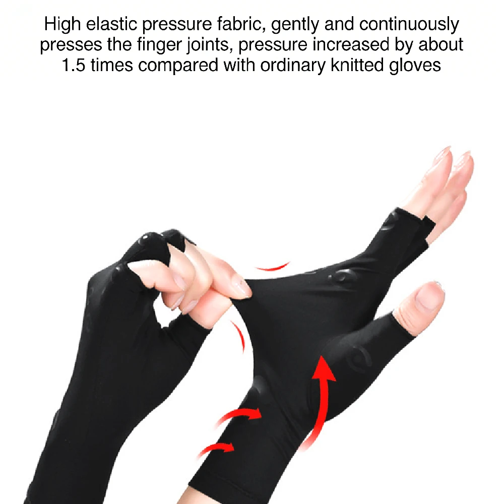 1Pair Arthritis Gloves Fingerless Compression Gloves for Relieve Hand Pain,Tendonitis,Carpal Tunnel for Women  Men to Daily Work