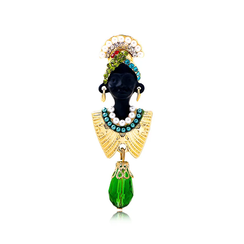 Exotic Egyptian King Medieval Brooches High Quality Alloy Lapel Pin Women\'s Vintage Corsage African Tribal Chief Brooch Pin