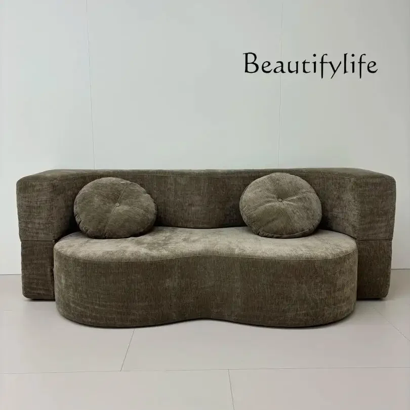 A44 Compressed fabric one-piece sofa bed small apartment living room dismantling and washing folding lazy sofa bed
