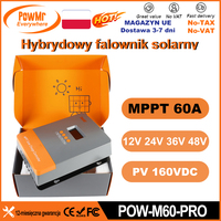 Powermr EU MPPT 60A Solar Charge Controller 12V 24V 36V 48V Plus DSP Regulator Work For Lifepo4 Battery V Solar Panel