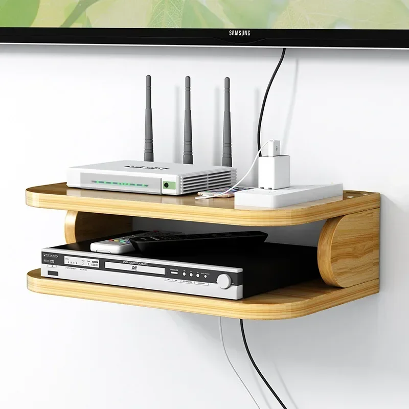 Wireless WiFi TV Set-top Box Router Storage Rack Without Punching Storage Box Wall Mounted Decorative Blocking Box