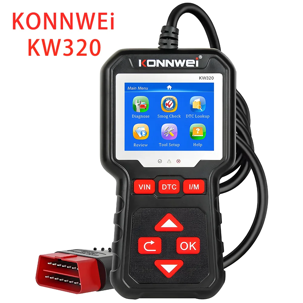 

KONNWEI KW320 Автомобильный сканер OBD2 EOBD Инструменты для диагностики неисправностей Профессиональный автомобильный сканер Читать коды стирания l/M Readiness