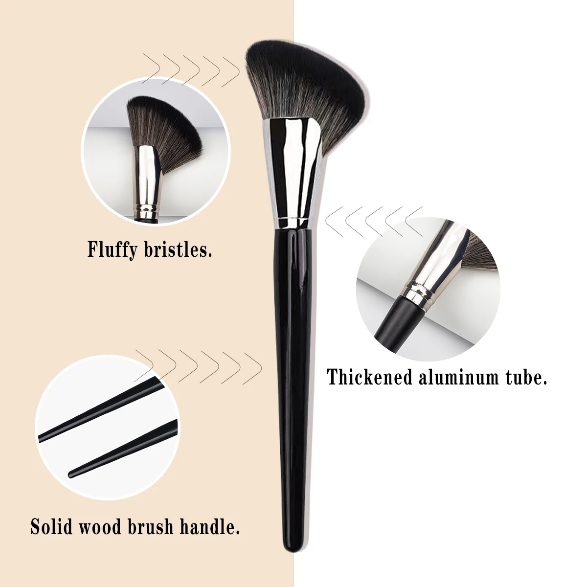 فكي فائق التركيب، فرشاة تحديد المنجل، فرشاة ظلال الوجه الجانبية، فرشاة مكياج كونتور الوجه، فرشاة البودرة السائبة