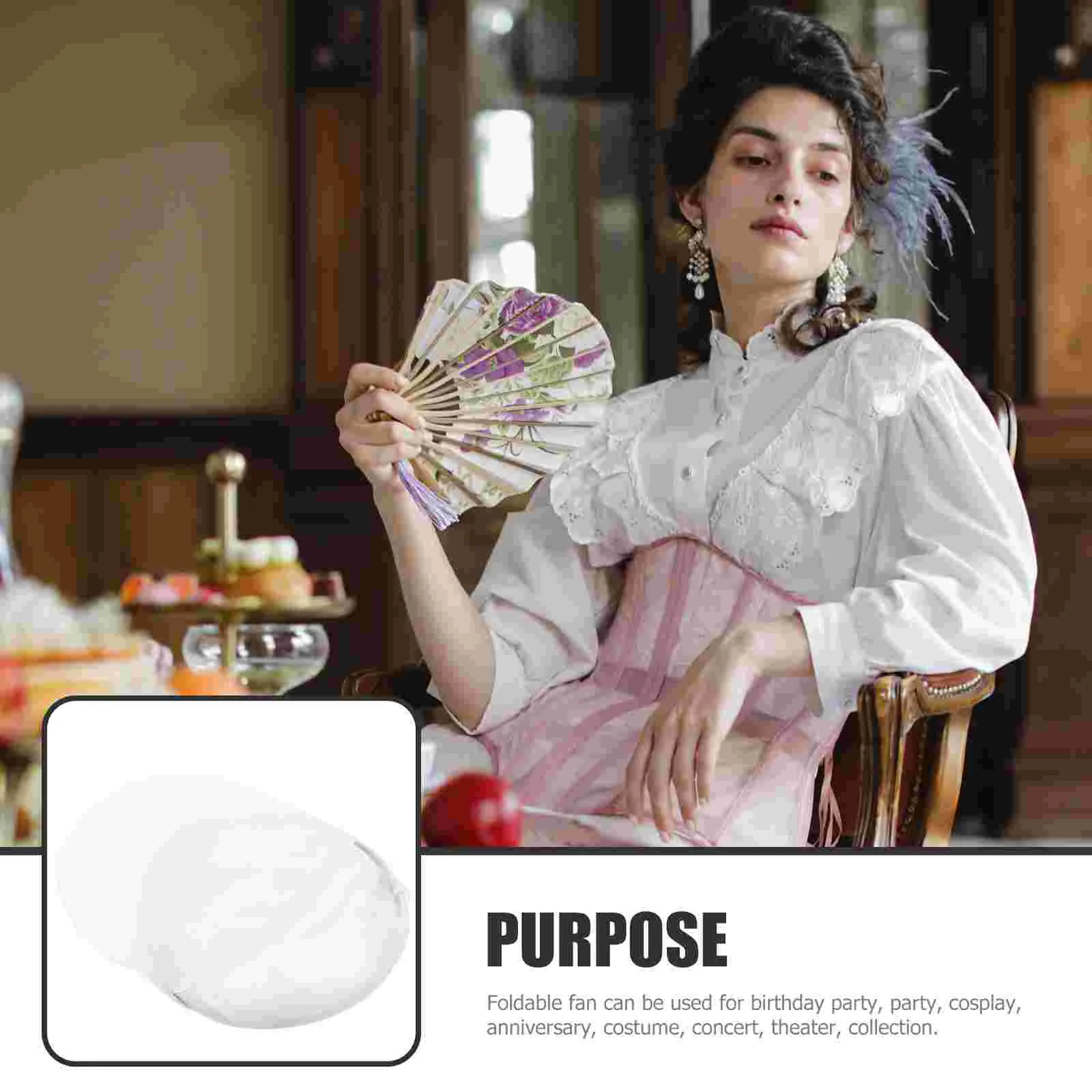 Dancing Fan Hand Folding Round Handheld Foldable Adornment Retro Dance Paddle Simple Circular Classic Mini Fans Portable