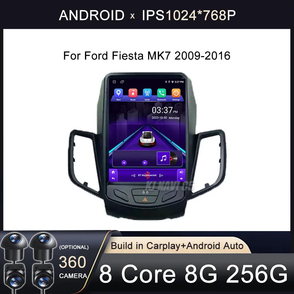 Android 13 Carplay For Ford Fiesta MK7 2009-2016 Car Radio Multimedia Stereo Player WiFi GPS Navigation NO DVD