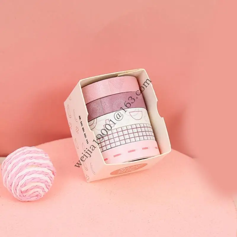 5Rolls Scrapbooking Tape Decorative Tape for Journal Planner Photo Frame Decorative Tape Set for Scrapbooking Wrapping .H05A