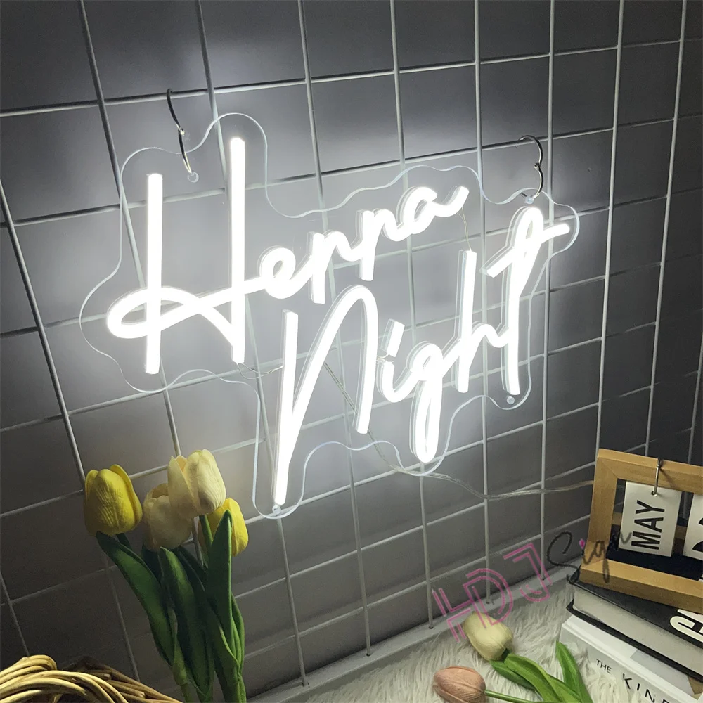 LED Henna Night Neon Sign Custom Wedding Party Marry Neon Sign USB Led Light Bedroom Art Wall Decoration Aesthetic Lamp