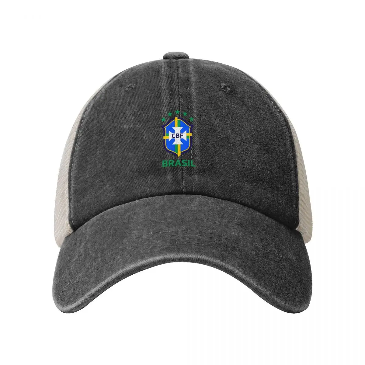 CBF brasil football team logo Cowboy Mesh Baseball Cap dad hat Mountaineering Women's Hats 2024 Men's