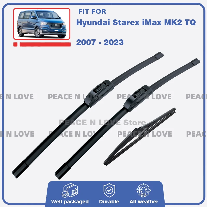 

3PC Front Rear Wiper Blades Set For Hyundai Starex H-1 iMax MK2 TQ 2008 - 2023 Windshield Windscreen Window Brushes Accessories