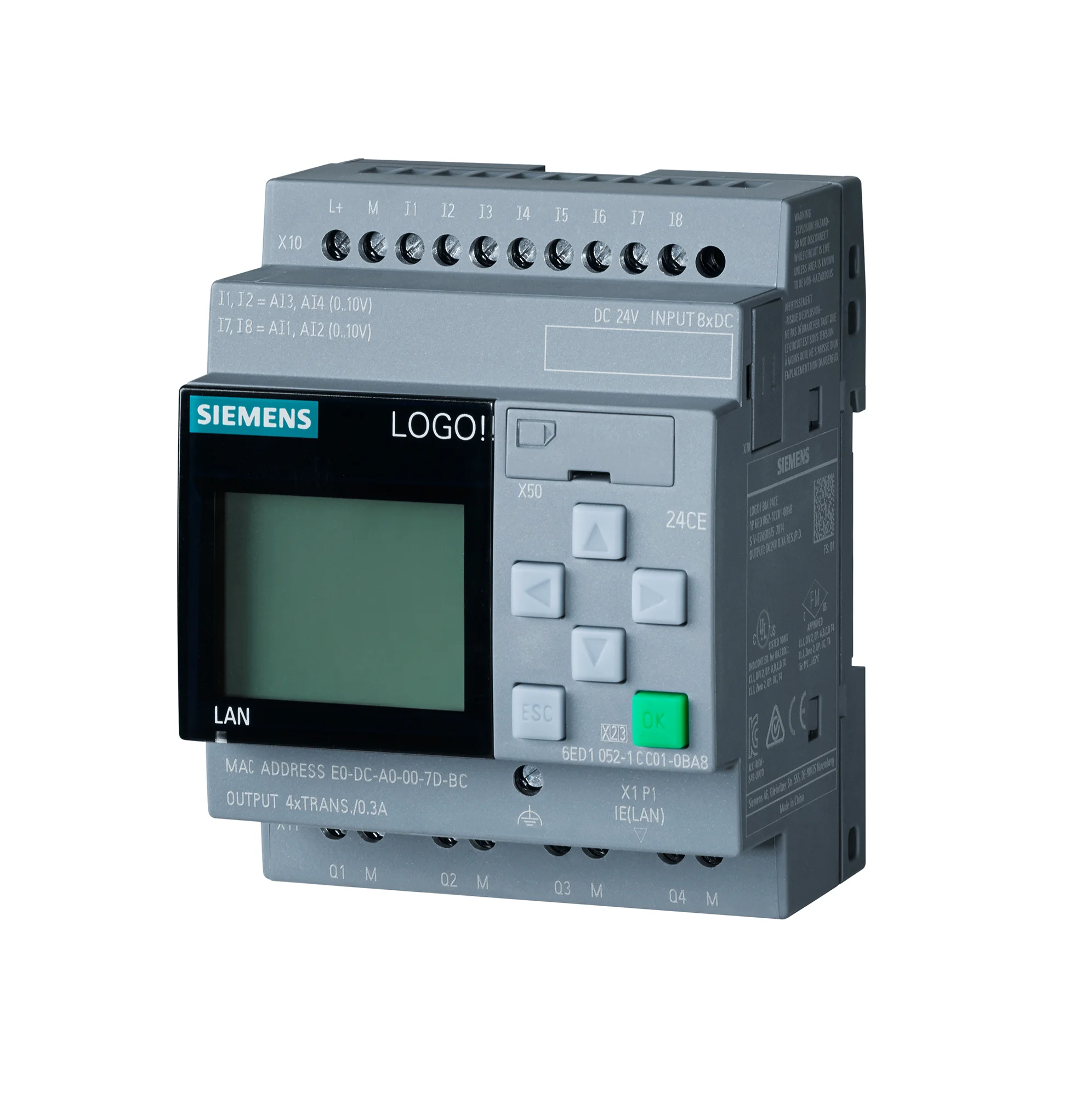

6ED1052-1CC08-0BA0 LOGO! Логический модуль 24CE 6ED10521CC080BA0 PLC