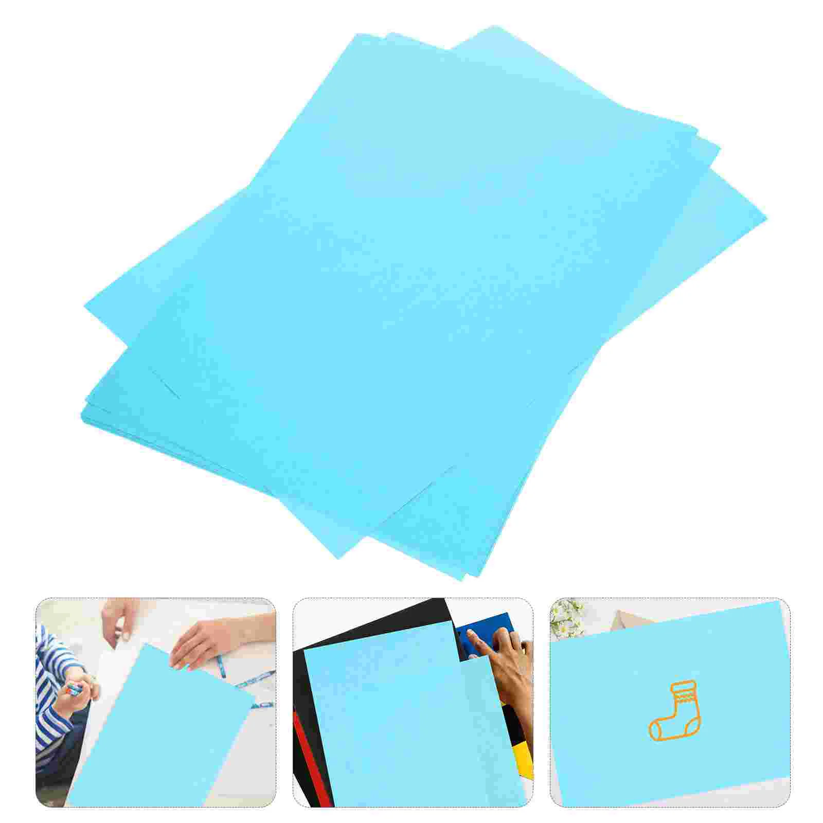 

100 Sheets Printing Paper Printer Drawing Crafts Cardboard Thick Blue A4 Blank Child