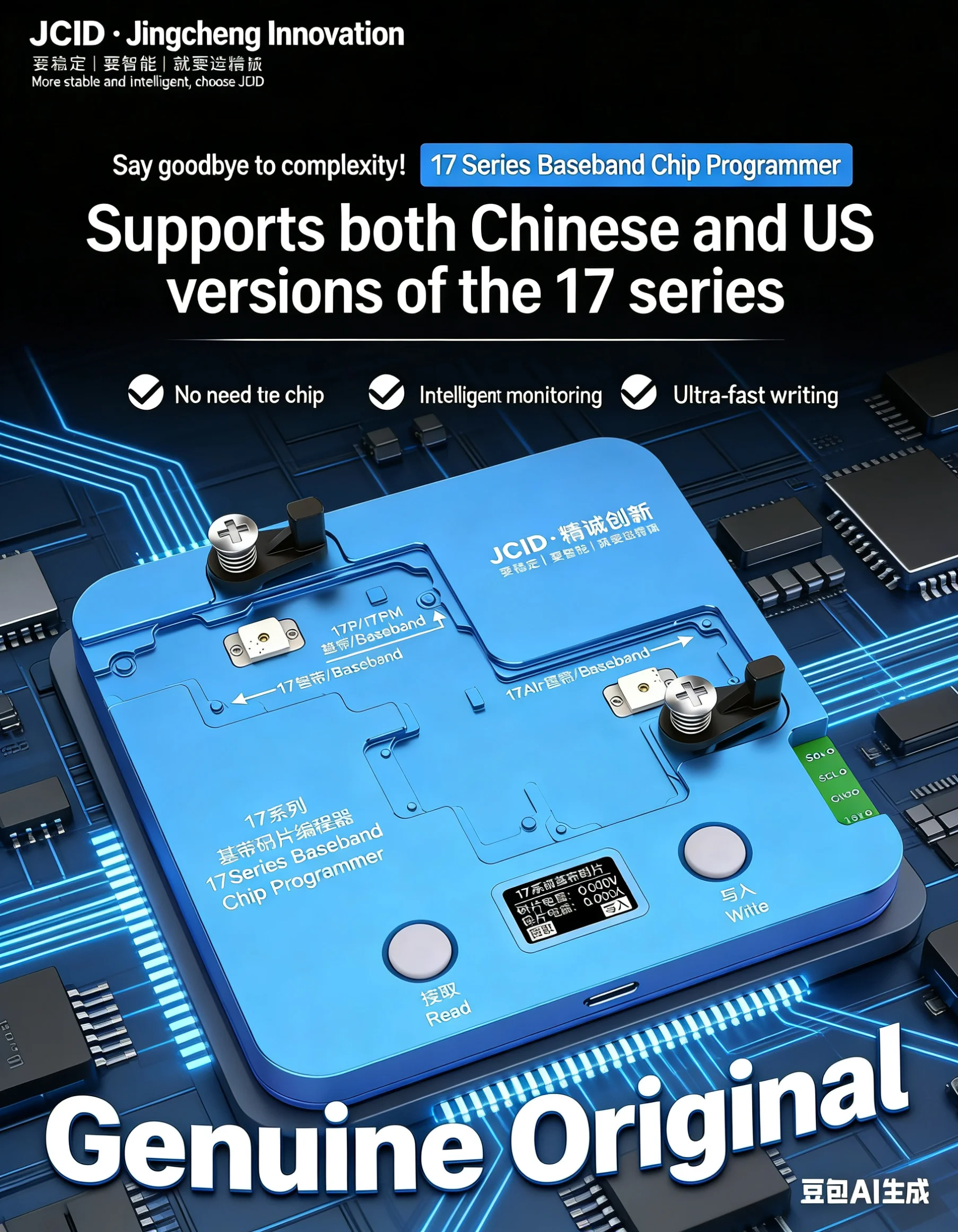 

Программатор чипов JCID X-17 Series / Ремонт мобильных телефонов, тестирование и ремонт - чипы, материнские платы, автоматический режим
