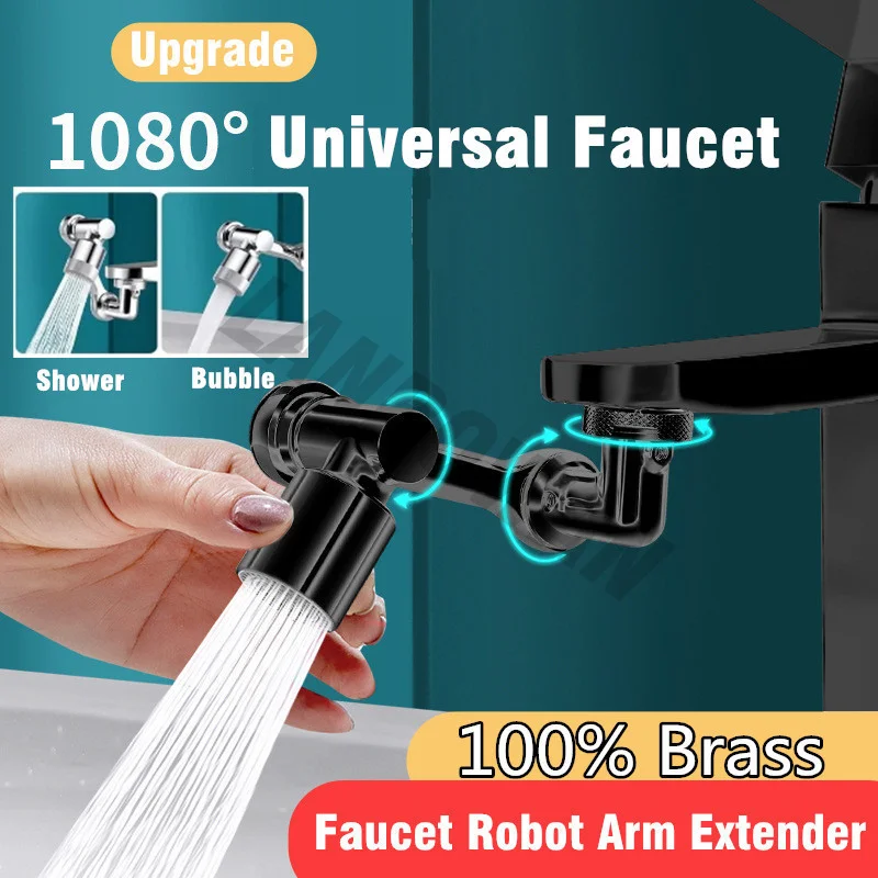 Brass 1080° Rotatable Faucet Spray Head Wash Basin Kitchen Tap Extender Adapter Universal Splash Filter Nozzle Faucets Sprayer