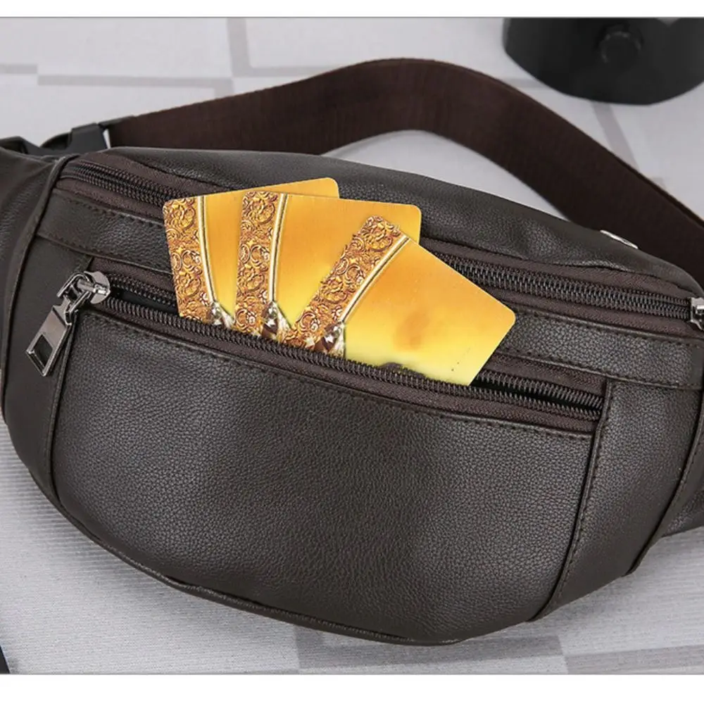 Outdoor Luxury Crossbody Bags Waterproof Sporting Pack Business Leather Waist Bag Multifunctional Cash Wallets Traveling Bag