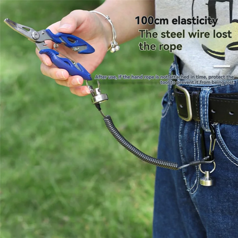 Fivela de corda magnética com fivela de corda retrátil ABDJ para pesca ao ar livre, montanhismo