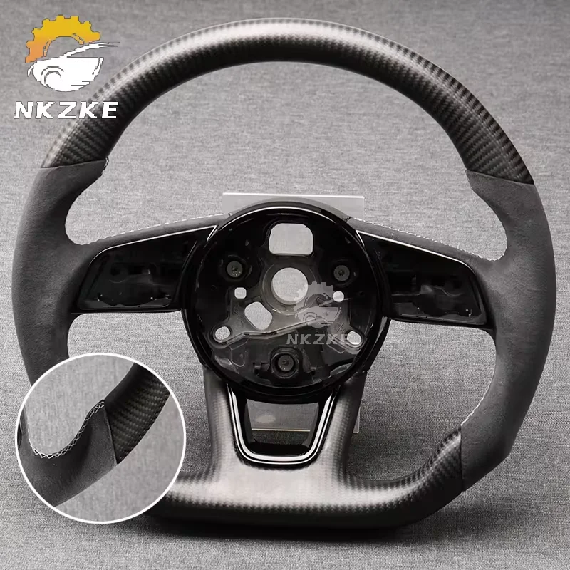 Carbon Fiber Steering Wheel Suitable For Audi A3 8Y A4 B9 S3 RS3 S4 RS4 A5, Optional Paddle Shifters Version, Car Accessories