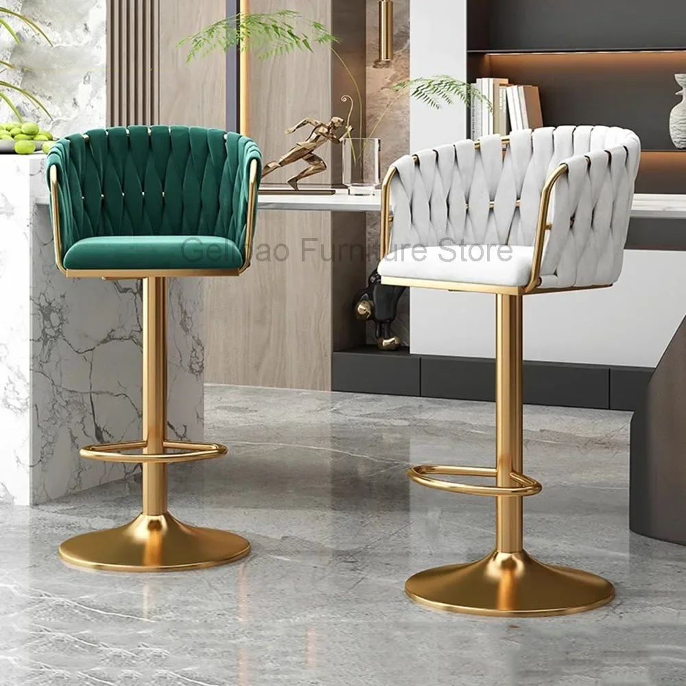 

High Bar Stools Designer Nordic Ergonomic Party Balcony Outdoor Adjustable Luxury Elegant Computer Modern Barber Furniture