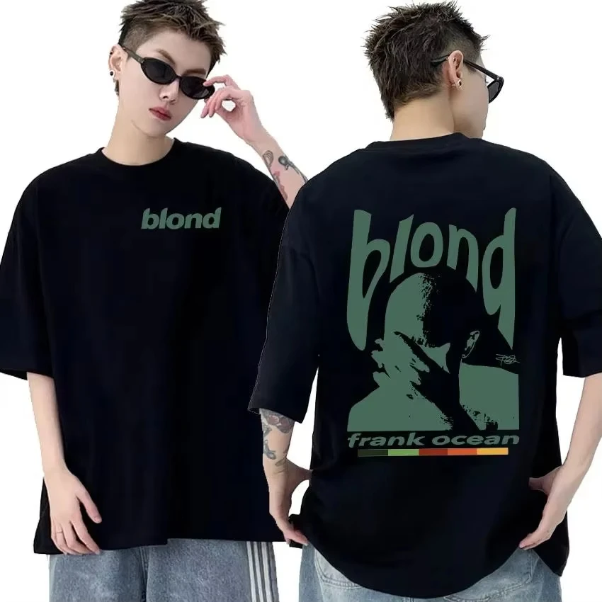 Rapper Frank Retro Graphic T Shirt Men's Hip Hop Ocean Album Clothing T-Shirts Y2k Unisex Blond Fashion Oversized Cotton T-shirt