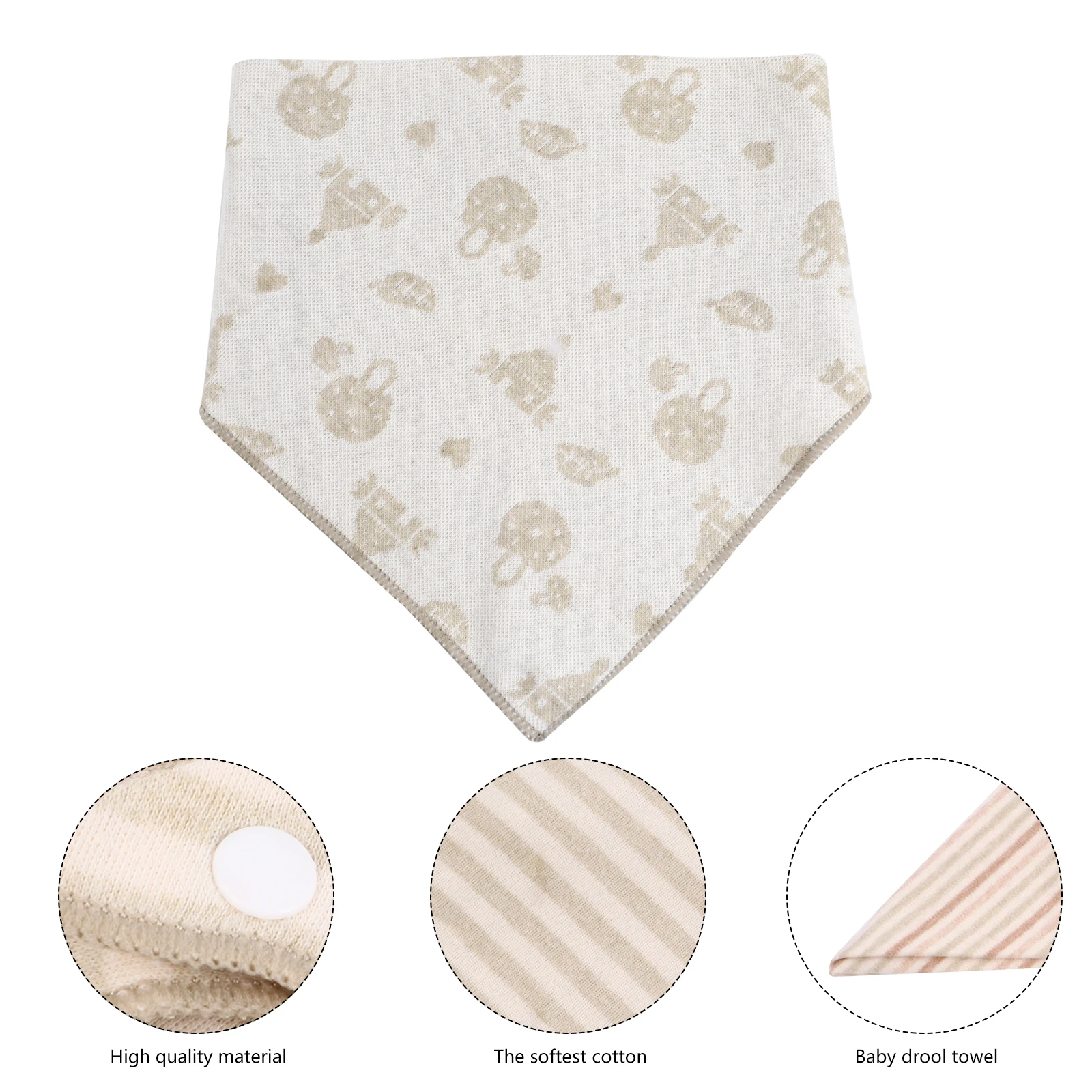 

4Pcs Baby Cotton Drool Kerchief Saliva Towel Bandana Snap Button Newborn Child Comfortable Baby Bandana SkinFriendly