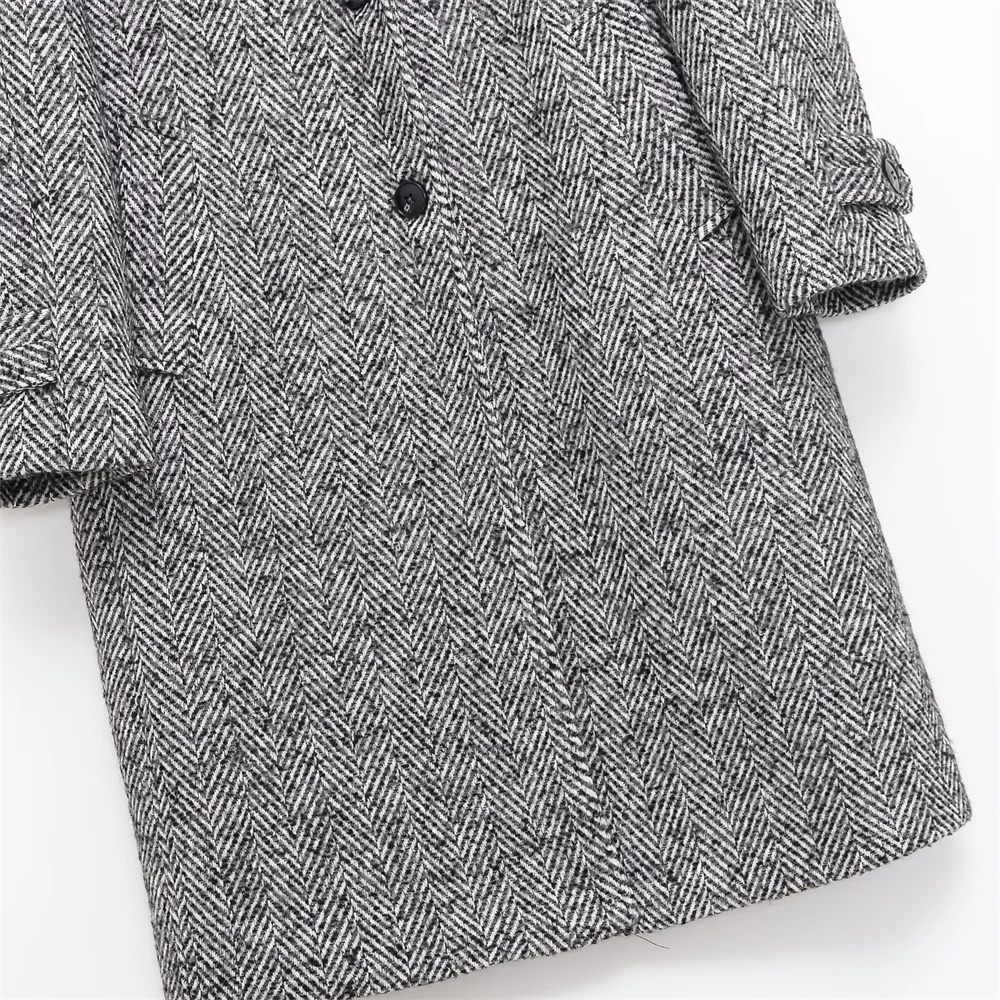 الخريف الملابس النسائية الجديدة أزياء شخصية مزاجه واحدة الصدر طويلة الأكمام متعرجة قطري معطف سترة