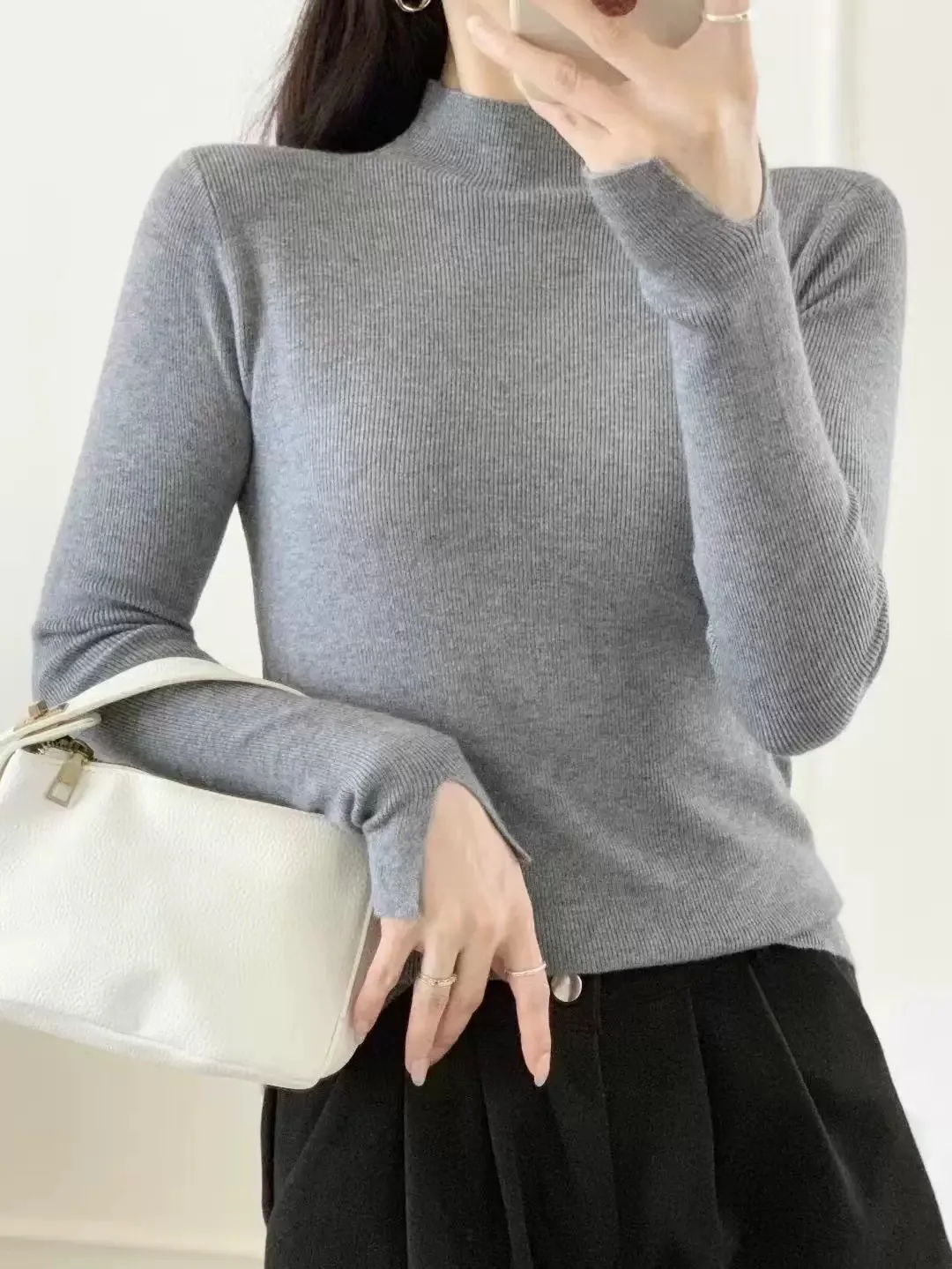Traf Woman Clothing Thin Slim Pullover Long Sleeve Tops Spring Autumn Basic Wear Pulls Femmes Women's Sweater Knitwear Shirt