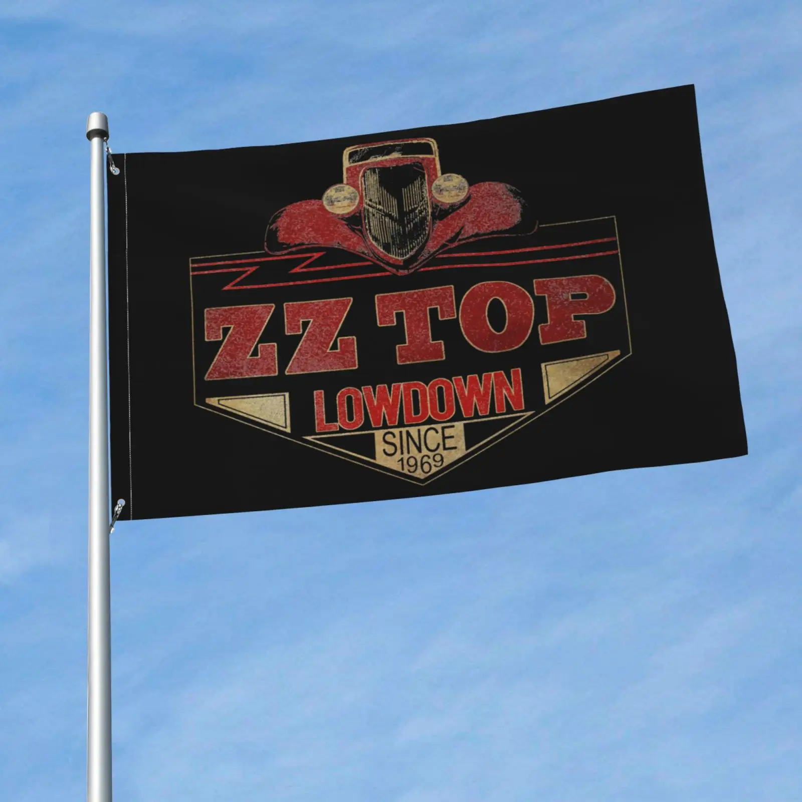 Zz Top Lowdown Since 1969 Blues Rock Flag Banner Flying Printed Customize Hanging Business Advertisement