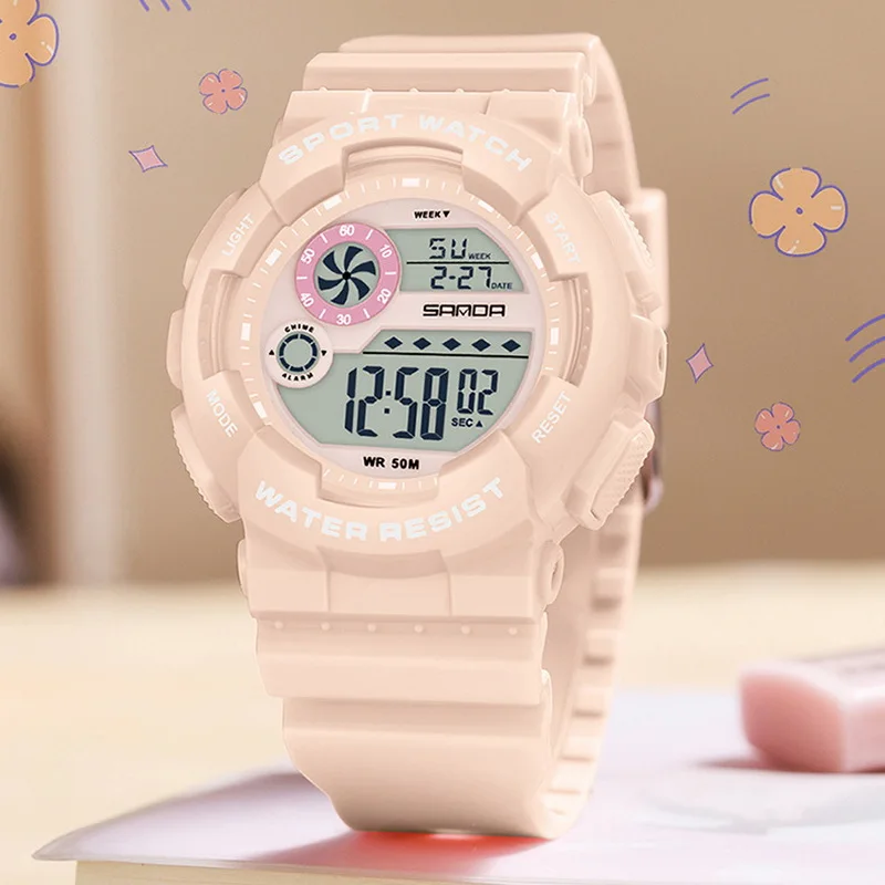 ساعة يد رقمية للشباب للجنسين مقاومة للماء وإلكترونية مضيئة مع منبه لحارس الوقت وعرض التاريخ والأسبوع للرياضة وS #2