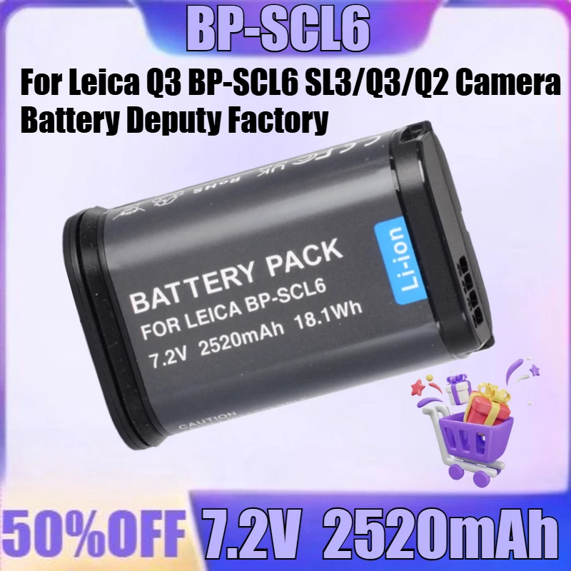 

New BP-SCL6 7.2V 2520mAh High Quality Battery for Leica Q3 BP-SCL6 SL3/Q3/Q2 Camera Battery Deputy Factory