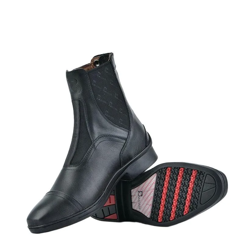 Bottes d'équitation courtes en cuir de vachette avec fermeture à glissière avant, bottes d'équitation italiennes, coordonnantes et respirantes, équipement d'équitation