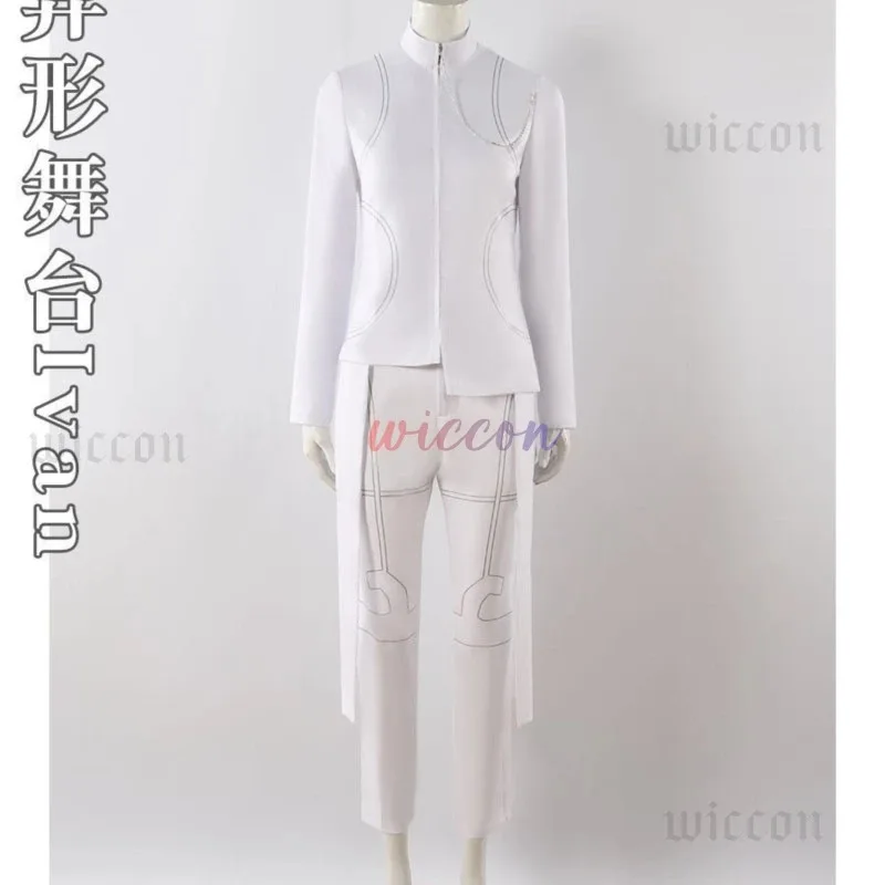 DY20R6 إيفان تأثيري الغريبة المرحلة أنيمي الأبيض الحزن تأثيري شعر مستعار أسود دور اللعب سراويل الحفلات حزام هالوين كرنفال زي Ou