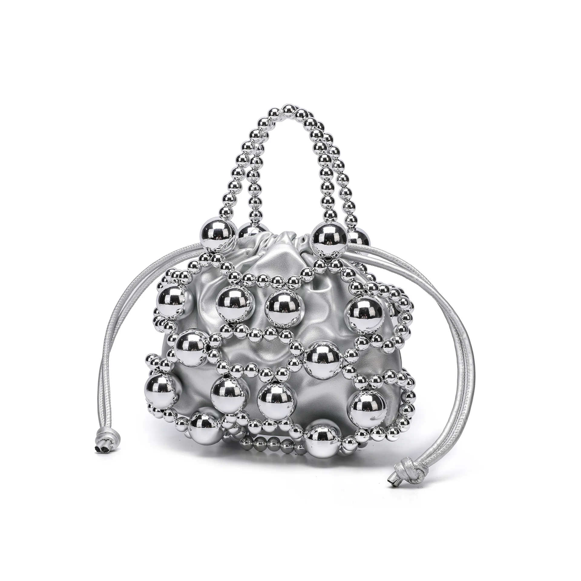Beaded Dinner Hollow Drawstring Mother And Child Bag Women's High-end Portable Shoulder Messenger Bag Bolsos Elegantes Para Dama