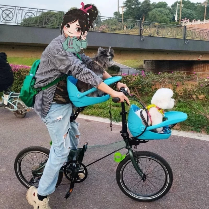 

Folding bike mountain pet cat basket road dog car seat.